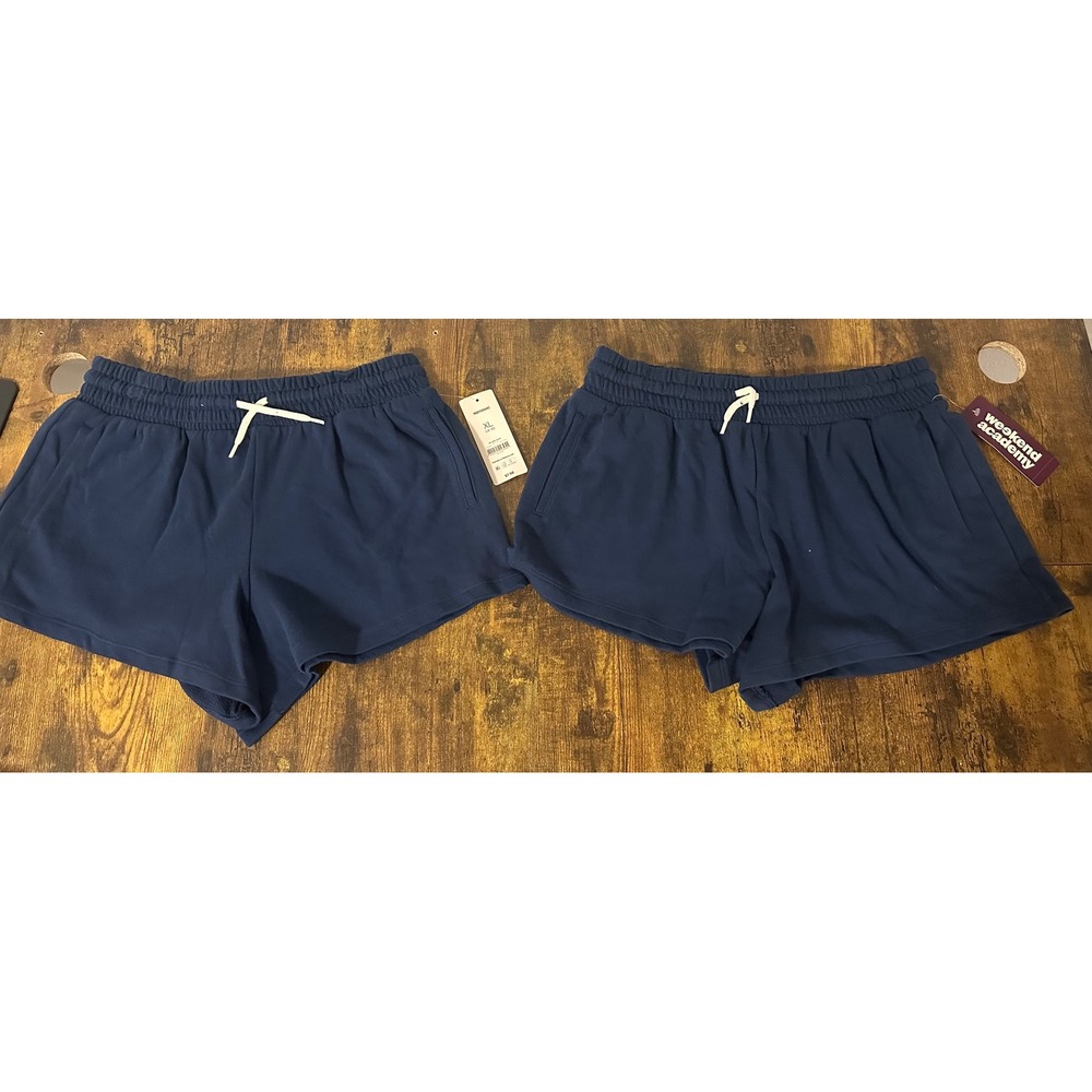 Weekend Academy Girls Navy Blue Athletic Shorts Set of 2 Size XL NWT